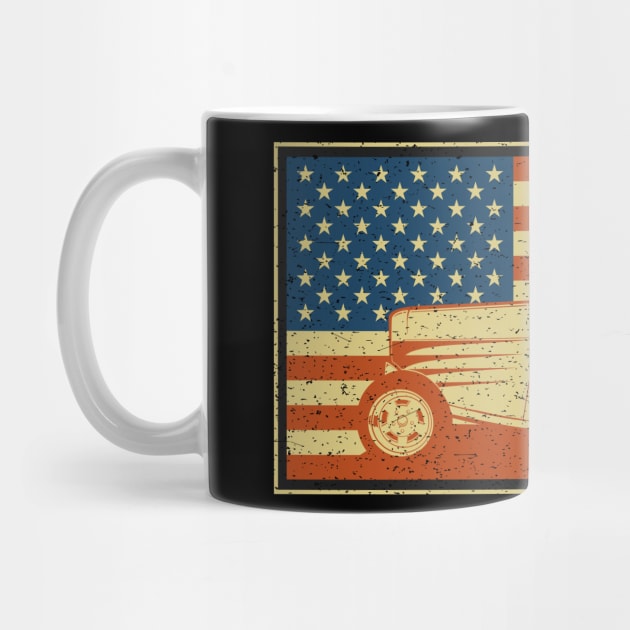 Vintage Hot Rod American Flag by RadStar